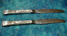 LOT OF 2 ~ 9-1/8 INCH REED & BARTON CLASSIC ROSE STERLING DINNER KNIVES 