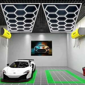 14X Hexagon LED Lampe Röhren Werkstatt Garage Wand Decken Leuchte Beleuchtung DE - Bild 1 von 15