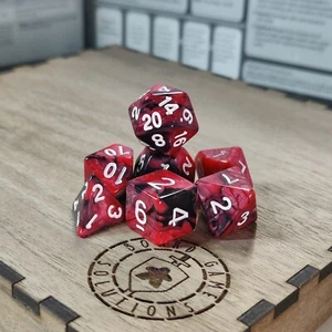 Red Black Two Tone Dice Set, Polyhedral 7 Dice Set for RPG D&D Tabletop Game - Picture 1 of 1