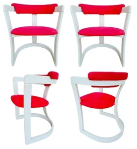 lotto di quattro sedie di design italiano anni 70 vintage willy rizzo style - Imagen 1 de 5
