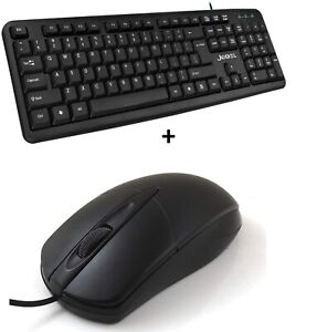 Jedel Combo Wired USB Keyboard & Mouse Set 1000 dpi UK QWERTY Spill-resistant