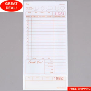 (2000-Pack) 2 Part Tan and White Carbonless Guest Checks w/ Bottom Guest Receipt - Picture 1 of 12