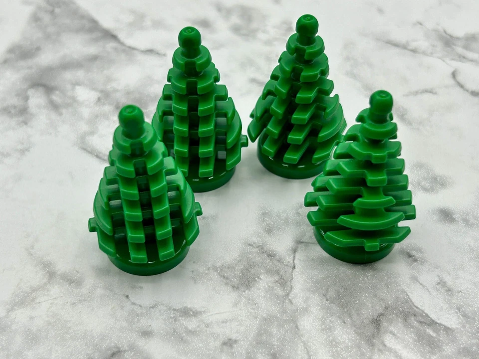 Lego Parts Lot (4) Green Plant, Tree Pine Small 2 x 2 x 4 ~ No 2435 - Image 1 of 1
