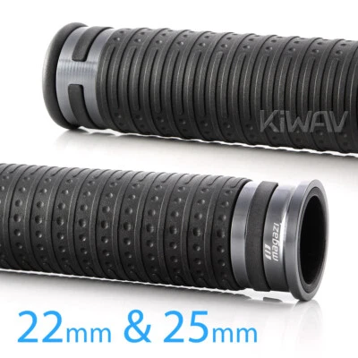 Empuñaduras de manillar Cyber negro TPR + metal gris oscuro 7/8" x1PC +1" x1PC se adapta a Ducati Foto 1 de 4