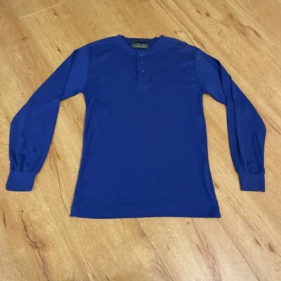 Camisa Henley De Colección Años 80 Levi Strauss Sutter Creek Manga Larga Para Hombre Azul Mediano Foto 1 de 4