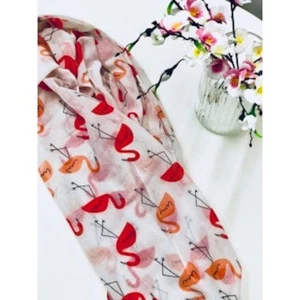 NEW Orange Red Flamingo Scarf Wrap Summer Clothing Fashion Womens Holiday - Picture 1 of 3