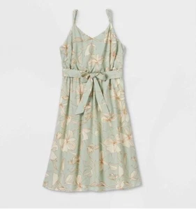Ava & Viv Women's Floral Print Tie-Waist Tank Dress, 3X - New! - Picture 1 of 1