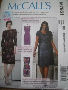 Vestido Aprende a Coser Mujer Talla 18w-24w McCall 7861 Patrón Costura  - Imagen 1 de 2