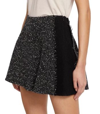 Rag & Bone Elsie Black White Tweed Wool Blend Mini Skirt Sz 6 NWT $295 - Image 1 of 4