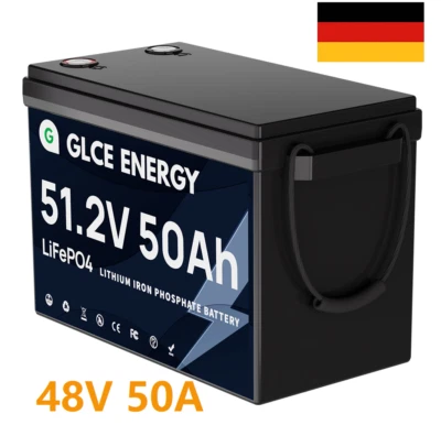 GLCE ENERGY 2,4kWH Speicher Akku 48V 50Ah Lithium LiFePO4 Batterie Metallhülle solaranage