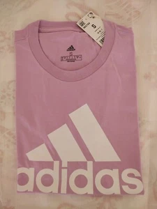 Adidas Women's Top S Short Sleeve Cotton Graphic Tee T Shirt Bliss Lilac S - Picture 1 of 6