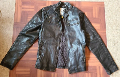 American Rag Mens Black Faux Leather Jacket Size S - Изображение 1 из 4