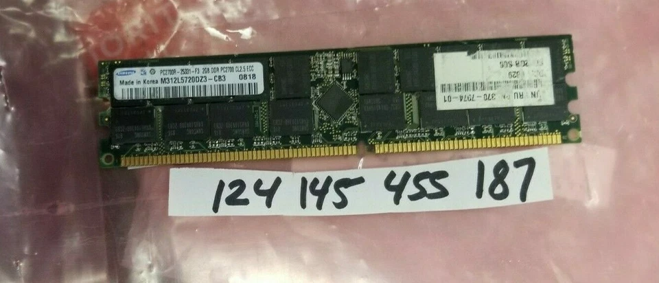  2GB DDR PC  DDR-333 PC2700 333 2.5V 184PIN ECC REG  RDIMM  PN: 370-7974-01 RAM  - Image 1 of 1