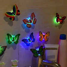 Random Color Butterfly LED Night Light Lamp Home Room Party Wall Decoration