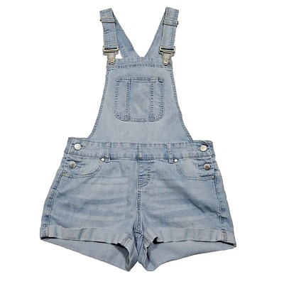 Mono corto Blue Spice para mujer 5 azul lavado claro descolorido puño rodante mameluco Foto 1 de 4