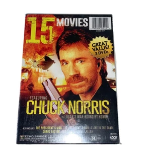 15 Movies: Featuring Steven Seagal and Chuck Norris (DVD, 2014, 3-Disc Set) NIB - Imagen 1 de 4