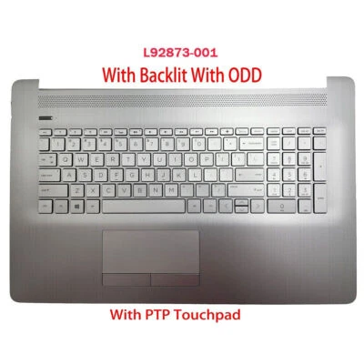 New For HP 17BY 17-BY 17-CA Palmrest Keyboard Backlit & Touchpad Lcd Lid Silver - Image 1 of 4