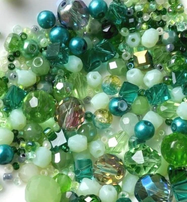 Weihnachten DIY Schmuck Basteln Set Glasperlen MIX 8mm/4mm/2mm bunt rund Perlen - Bild 1 von 4