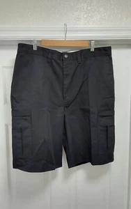 Dickies Shorts Men's Size 38 Black Flat Front Pockets Logo Workwear - Picture 1 of 8