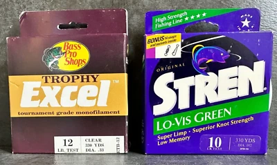 Stren 10 磅 & Trophy Excel 12 磅。 Fishing Line 2 件装,全新 — 第 1/4 张图片