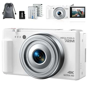 4K Video 72MP Digital Camera for Photography with 2.8" 270°Flip Screen 18X Zoom - Picture 1 of 8