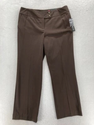 Apt. 9 Women's 16 Modern Fit Brown Stretch Fabric Straight Leg Dress Pants NWT - Image 1 of 4