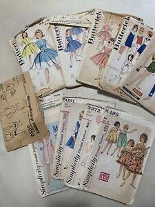 Vintage Children's Sewing Patterns Simplicity Butterick Lot Of 9