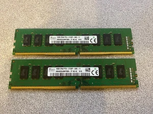 Lot of 32 GB (16 GB x 2 sticks) SK hynix DDR4 PC4-2133P Desktop RAM Quick Ship - Picture 1 of 2