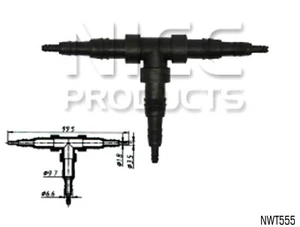 Nice 3 Way Washer Hose Connection Joiner 3.7mm to 9.5mm Outlet NWT555 x1 - Picture 1 of 3