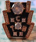 Nice Pre-Owned "ELVIS TCB STAGE" Ring size 13 w/ Cubic Zirconia's 1.5'' x 1''