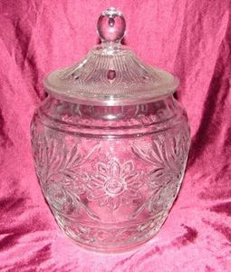 Vintage Anchor Hocking Sandwich Pattern  Cookie Jar With Lid - Bild 1 von 1