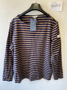 JOULES Harbour Tan & Navy Striped Top UK 20 PLUS Size (FJ69-2) - Picture 1 of 4