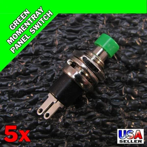 5x Green Knob Push Button Momentary Panel Mount Switch SPST-NO 1A 5pcs C36 - Picture 1 of 1