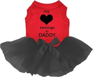 Vestido de San Valentín My Heart Belongs to Daddy cachorro perro Love Dad ropa para mascotas pequeñas - Imagen 1 de 7