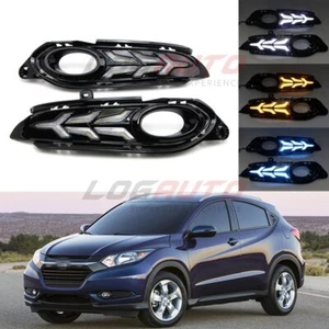 For Honda Vezel HR-V HRV 2014-2018 LED DRL Daytime Running Light W/ Turn Signal - Picture 1 of 12