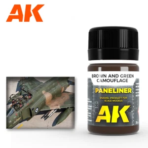 AK Interactive Air Series Panel Liner Brown & Green Camouflage Enamel Paint 35ml - Picture 1 of 3