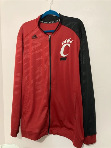 Mens Adidas Cincinnati Bearcats Red Long Sleeve Zip Up - Size 2XL Cover