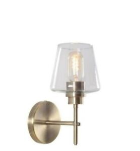 Kenroy Home Dean 11 in. Antique Brass Sconce with Clear Glass Shade