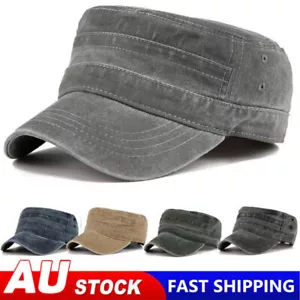 Army Plain Hat Classic Cadet Field Military Cap Style Patrol Baseball Adjustable - Picture 1 of 22