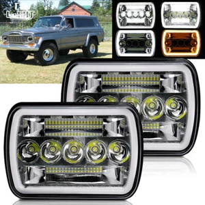 150W 5x7'' 7x6" Led Headlights for Jeep 1984-2001 Cherokee XJ 1979-1990 Wagoneer - Picture 1 of 11