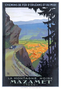 Affiche chemin de fer Orléans & Midi - La Montagne Noire Mazamet - Imagen 1 de 1