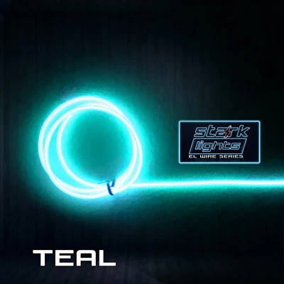 STARK Neon LED Light Glow EL Wire + Control String Strip Rope Tube 1.4mm Thick - TEAL