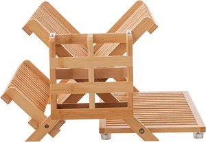 HBlife Bamboo Dish Drying Rack with Utensil Holder, 3-Tier Large Collapsible for - Picture 1 of 1