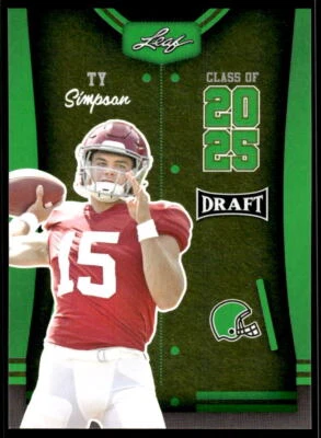 2023 Leaf Draft Green  85 Ty Simpson  Class of 2025 Rc - Image 1 of 2