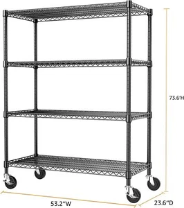 Heavy Duty 2200lbs 4 Tier Industrial Metal Shelves Roll Garage Shelving Rack 74" - Picture 1 of 8