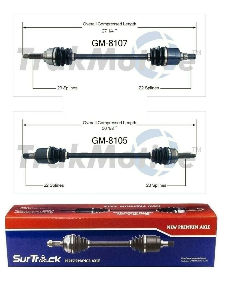 Par de ejes delanteros CV SurTrack para Geo Metro 89-94 tracción delantera transmisión estándar Foto 1 de 1