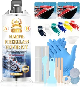 Kit Di Riparazione in Fibra Di Vetro per Barche Pro Gel Coat E Resina Epossidica - Foto 1 di 12