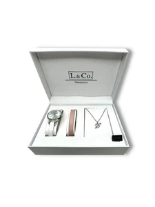 L&Co Womens Watch Necklace Set Interchangeable Bands - Picture 1 of 6
