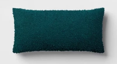 Threshold Outdoor Decorative Pillow Cover Teal 12x24 Soft Patio Garden - Image 1 of 4