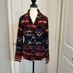 Lauren Ralph Lauren Aztec Barn Jacket M LRL Cotton Navajo Southwest Western VTG - Picture 1 of 4